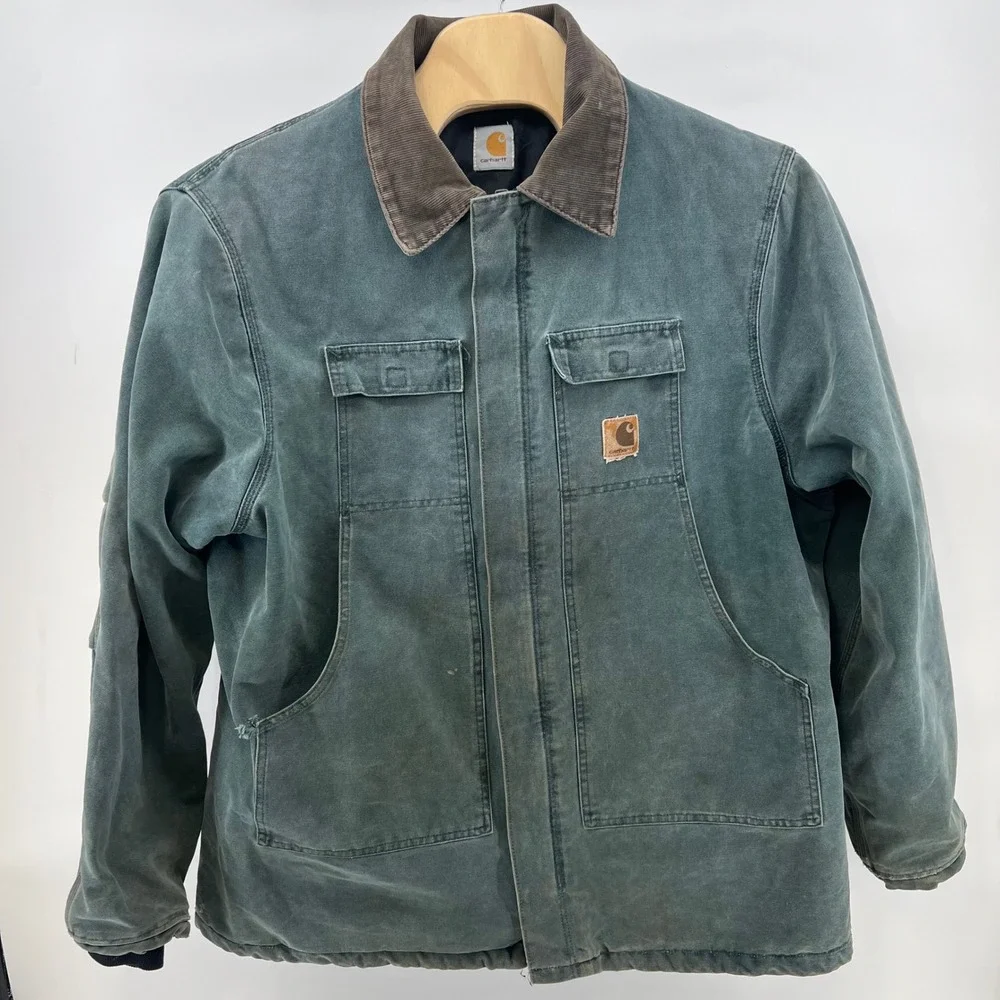 Carhartt Arctic Traditional Coat Mens 2XL Teal Duck Canvas Quilted Work Jacket